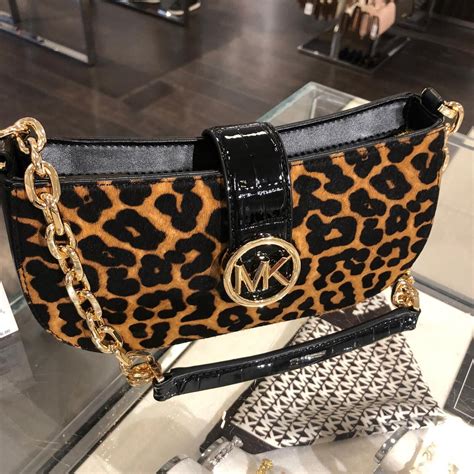 leopard michael kors bag|Michael Kors black leopard bag.